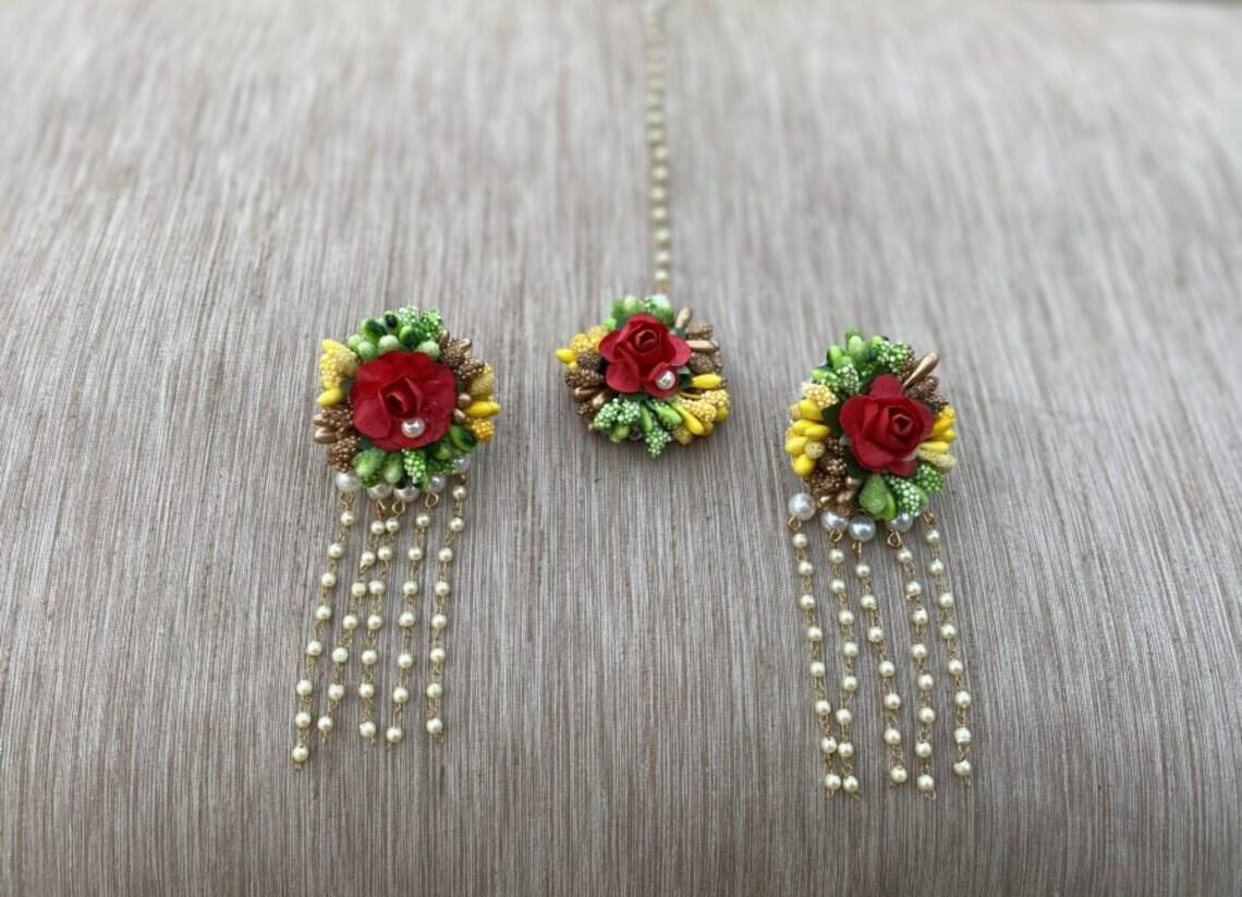 Artificial Flower jewellery set for Haldi/Mehandi/babyshower function. - 2